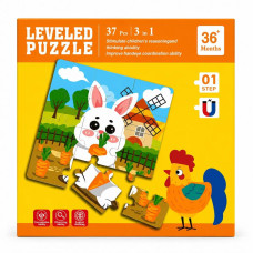 Дитячий магнітний набір пазлів Leveled Puzzle (3 в 1)