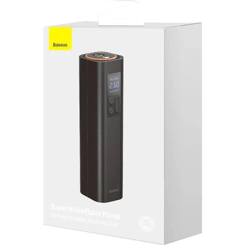 Автомобільний компресор Baseus Super Mini Inflator Pump Black  портативний бездротовий насос для автомобіля, мотоцикла, велосипеда та м'ячів