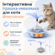 Інтерактивна іграшка-неваляшка для котів з кульками, пір'ям на пружині та автоматичним поверненням | Розвиваюча іграшка-антистрес для котів