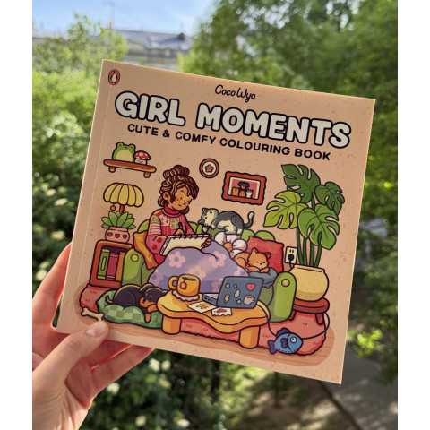 Розмальовка-антистрес Coco Wyo Girl Moments  45 затишних ілюстрацій про відпочинок, творчість і маленькі радощі для релаксу.