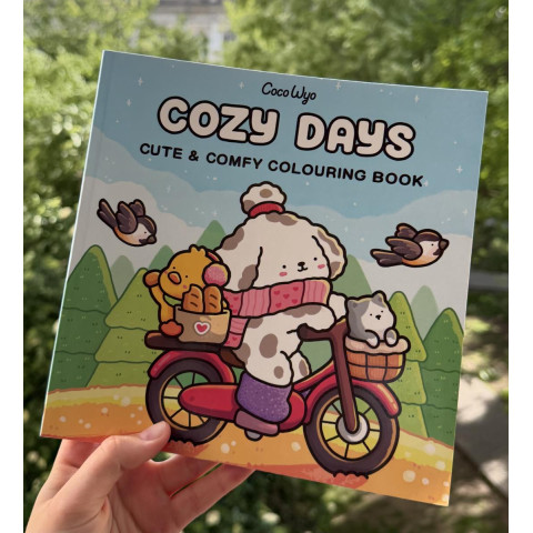 Розмальовка-антистрес Coco Wyo Cozy Days  45 затишних ілюстрацій із милими тваринами для творчості, відпочинку та релаксу.