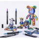 LanGuo Metallic Acrylic Marker 24 Colors 2 in 1  професійний набір двосторонніх акрилових маркерів Metallic із пензлевим і тонким наконечниками для малювання, каліграфії, декору та творчості