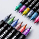 LanGuo Metallic Acrylic Marker 24 Colors 2 in 1  професійний набір двосторонніх акрилових маркерів Metallic із пензлевим і тонким наконечниками для малювання, каліграфії, декору та творчості