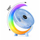 Портативний настільний USB-вентилятор S14 Moon Fan з акумулятором, RGB-підсвіткою, 3 режимами швидкості та регулюванням кута нахилу блакитний