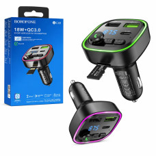 FM-трансмітер Borofone BC48 18W  автомобільний Bluetooth FM-модулятор із швидкою зарядкою USB та Type-C, підтримкою Hands-Free