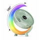 Портативний настільний USB-вентилятор S14 Moon Fan з акумулятором, RGB-підсвіткою, 3 режимами швидкості та регулюванням кута нахилу
