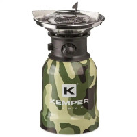 Портативний газовий пальник KEMPER КЕ2008CMF Camouflage з пєзопідпалом і підставкою для посуду для кемпінгу та туризму