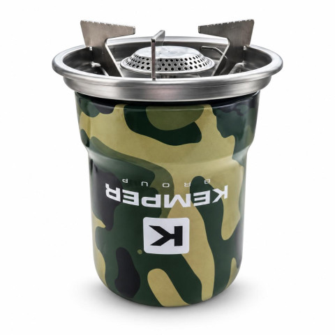 Портативний газовий пальник KEMPER КЕ2008CMF Camouflage з пєзопідпалом і підставкою для посуду для кемпінгу та туризму