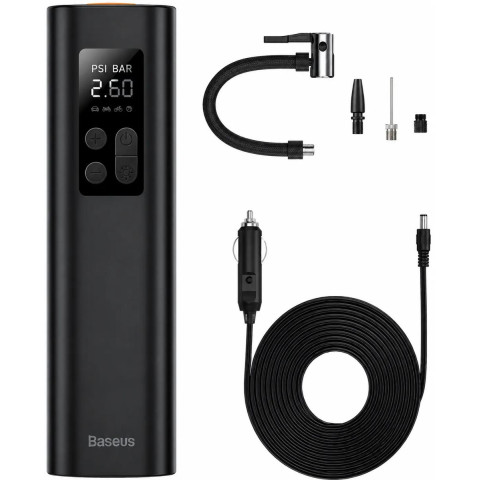 Автомобільний компресор Baseus Super Mini Inflator Pump Black  портативний бездротовий насос для автомобіля, мотоцикла, велосипеда та м'ячів