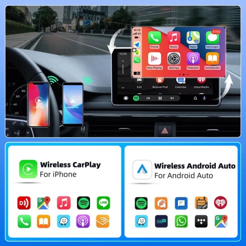 Бездротовий адаптер 2в1 для Apple CarPlay та Android Auto  USB Bluetooth/Wi-Fi адаптер для бездротового підключення смартфона в автомобілі