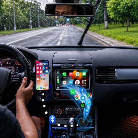 Бездротовий адаптер 2в1 Apple CarPlay та Android Auto 967  перехідник з дротового на бездротове підключення, Bluetooth 5.4, Wi-Fi 2.4/5 ГГц